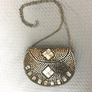 Moroccan Handmade Silver Mosaic  Metal Purse/Clutch/Bag